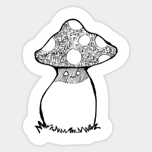 Inktober Mushroom Sticker